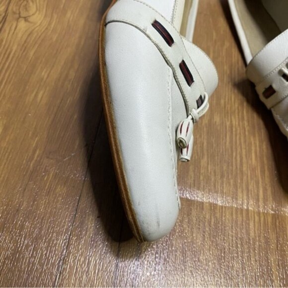 Gucci‎ White Loafer Flat Women Size 37.5 - Picture 7 of 13